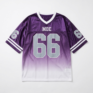 Jersey de Fútbol Americano Unisex Extra Grande, Degradado Morado, Malla Premium, Personalizable, Cuello en V, Estilo Hip Hop, Deportivo e Informal - Product Image 4