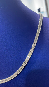 Collar Clásico de Plata 925 con Cadena de Diamantes Baguette, Hecho a Mano, Unisex, para Uso Diario, Estilo Tenis, Joyería Fina - Product Image 2