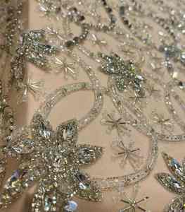Tela de Encaje con Cuentas Hechas a Mano, con Perlas y Lentejuelas, Material de Bordado para Vestidos de Noche de Lujo - Product Image 3