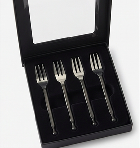Ensemble de fourchettes minimalistes en acier inoxydable avec manches noires mates, parfait pour la restauration et l'usage domestique - Product Image 6