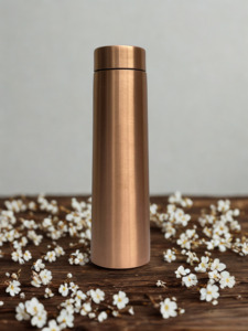Bouteille d'eau en cuivre martelé écologique avec paille, grande capacité, design minimaliste - Product Image 5