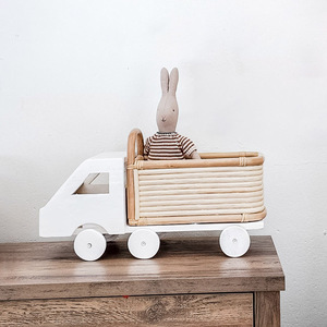 Jouets éducatifs pour la petite enfance, vente en gros, camions jouets en rotin naturel, modèle de camion miniature pour bébé - Product Image 4