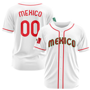 Maillot de baseball personnalisé pour hommes à manches trois quarts, inspiré du Mexique, uniforme d'équipe sublimé, short, fabricant de vêtements de sport OEM - Product Image 6
