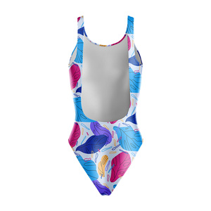 Luuk International Maillot de bain une pièce pour femme, imprimé abstrait bleu, séchage rapide, en spandex et polyester - Product Image 6