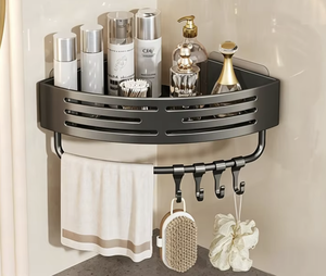 Estante de Esquina para Baño de Acero al Carbono Vietnamita, Organizador Triangular de Pared sin Perforaciones - Product Image 3