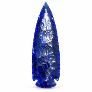 Vente en gros de pointes de flèche en obsidienne bleue, pierres précieuses faites à la main, objets de collection - Product Image 1