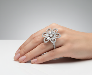 Anillo con Múltiples Diamantes para Mujer, Diamantes Naturales y Cultivados en Laboratorio - Product Image 4
