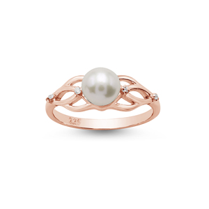 Newly Arrived 925 Sterling Silver Rose Gold Plated Round Pearl Rose <b>Quartz</b> Gemstone Eternity Minimalist Hammered Band Fine <b>Rings</b> - Product Image 4
