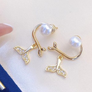 New 7-8mm Freshwater <b>White</b> <b>Pearl</b> Drop <b>Earrings</b> Multi-Wearing Mantou Beads Jewelry - Product Image 3