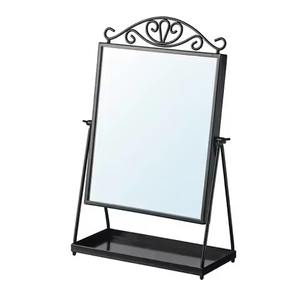 Espejo de Mesa de Metal, Espejo de Maquillaje para Tocador, Espejo Cosmético para Baño, Espejo para Uso Doméstico - Product Image 1