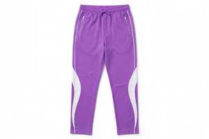 Ensemble de survêtement pour homme, couleur violette, respirant, haut à manches longues avec col boutonné, pantalon long, sportif - Product Image 2