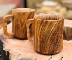 Solid Wood Coffee Mug Handmade Natural Wooden Cup Rustic Design Eco Friendly Drinking Mug for Tea Coffee Milk - Product Image 2