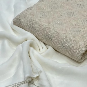 Georgette Viscose Multi-Broderie la Plus Vendue pour Robes ou Tenues de Mariée et Tenues de Créateurs de Luxe pour la Vente en Gros - Product Image 4