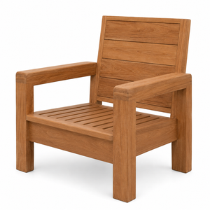 Chaise de jardin en teck massif de style européen - Utilisation sur balcon et terrasse, imperméable et durable - Product Image 2