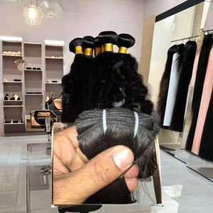 Máquina de tejido de cabello Remy indio de doble trama. Extensión de cabello Remy indio ondulado natural de cutícula alineada DE LA India - Product Image 1