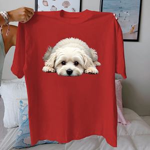 Camiseta Maltesa de algodón puro para mujer ajuste cómodo - Product Image 3