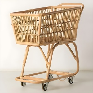 Juguete divertido para niños pequeños, carrito de compras mini de mimbre a precio económico, carrito de compras de juguete para preescolares. - Product Image 4