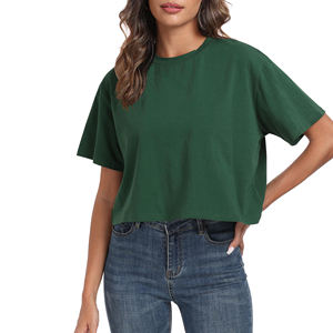 Camiseta Corta Holgada para Mujer al por Mayor, Ligera, Moderna, para Verano, de Corte Relajado, Manga Corta, Tela Suave - Product Image 1