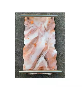 Best Style Resin Tray with Handle Home <b>Gift</b> <b>Large</b> Selling Personalized Rectangular Shape Resin Tray - Product Image 1