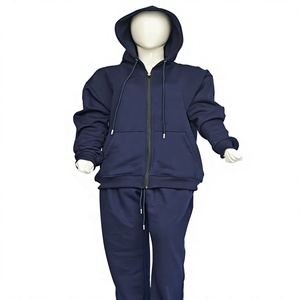 Ensemble de survêtement pour femme en coton biologique respirant et à séchage rapide, taille plus, bleu marine, logo personnalisé OEM ODM USA Europe - Product Image 1