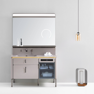 Meubles de salle de bain en pierre moderne Construction durable Résistant à l'eau Finitions élégantes Miroir inclus Égouttoir en acier inoxydable 5 - Product Image 3