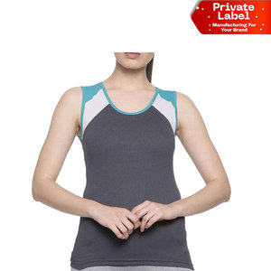 Camiseta sin mangas de tela acanalada para mujer, personalizada con etiqueta privada, estilo casual ajustado, venta al por mayor, sin costuras, con logo personalizado, ¡la más vendida! - Product Image 1
