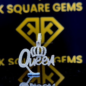 Colgante de diamantes de moissanita con corte redondo estilo hip hop, hecho a mano y personalizado, joyería fina para hombre. - Product Image 1