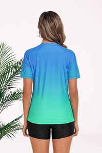 Maillots de bain 2 pièces pour femmes, tankini à manches courtes, ensemble chemise de bain et short, protection solaire, maillots de bain modestes - Product Image 5