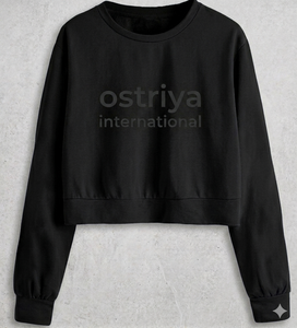 Ostriya Intl 2026 Women Streetwear Turtleneck Lightweight Fleece 100% Cotton Solid Embroidered Front <b>Drop</b>-shoulder Sweatshirt - Product Image 6