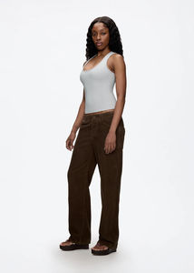 Débardeur côtelé blanc personnalisé pour femme, coupe ajustée, sans manches, col rond, basique, décontracté, sportif, fabricant de marques privées - Product Image 5