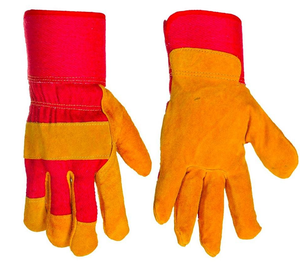 Gants de travail en cuir de vachette grainé, avec protection pour le pouce, pour conducteurs et ouvriers, et gants de jardin en cuir à motifs floraux - Product Image 1
