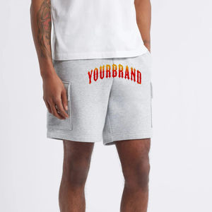 Pantalones Cortos de Algodón para Hombre, Diseño 2026, Lavado Ácido Personalizado, Logotipo Serigrafiado, Estilo Casual, Patrón Sólido - Product Image 1