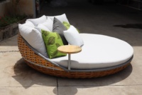 Meubles en rotin d'extérieur, jardin, patio, chaise longue, lit rond, sièges de détente, fabrication au Vietnam