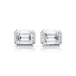 Pendientes Colgantes de Moissanita con Corte Brillante, Plata 925 con Baño de Rodio, Joyería Fina para Hombre, Diseño Atrevido con Engaste de Garras - Product Image 2