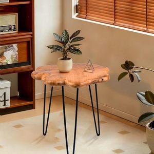 Live Edge Side <b>Table</b>, Wood <b>Small</b> End <b>Table</b> with Waterproof, Rustic Accent <b>Table</b> Unique for Living Room, Bedroom, Home, Freeform - Product Image 4