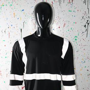 Camisetas Térmicas de Poliéster de Alta Visibilidad para Hombre y Mujer, Color Verde Neón Brillante y Negro, Hilos Finos - Product Image 4