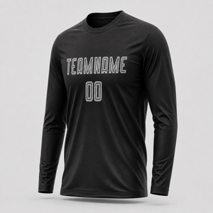 Maillot de football rouge à manches longues pour homme, col rond, en polyester anti-humidité, impression par sublimation, nom de l'équipe sur le devant, prix abordable, OEM - Product Image 1