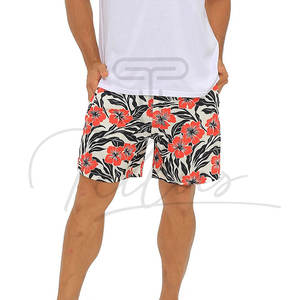 Shorts de surf décontractés en gros, séchage rapide, entièrement imprimés sur mesure, extensibles dans quatre directions, taille élastique, maillot de bain de plage en polyester pour hommes - Product Image 6