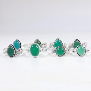 Bohemian Green Onyx Vintage Christian Bezel Setting <b>Statement</b> Handcrafted Brass 925 Silver Plated Jewelry Unique Oval <b>Ring</b> - Product Image 5