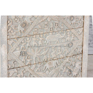 2024 muebles tallados en madera hechos a mano almacenamiento cabecera con 3 cajones muebles de sala de estar de lujo mesitas de noche asequibles - Product Image 3