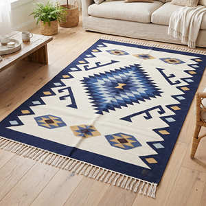 <b>Pastel</b> Cotton Kilim Area <b>Rug</b> for Nursery Kids Room Scandinavian Boho & Contemporary Interiors - Product Image 3