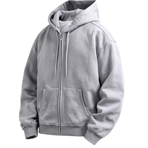 Fabricante de Ropa, Sudadera con Capucha Personalizada para Hombre, 420GSM, 100% Algodón, con Cierre, Talla Grande, Unisex, Color Sólido, Estilo Urbano - Product Image 5