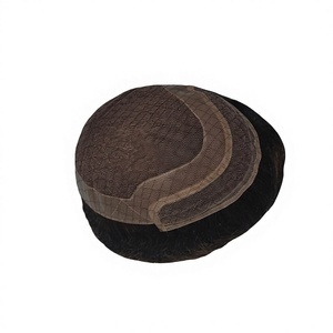 Perruque sans bonnet noire en cheveux naturels, toupet en dentelle suisse, 64 mailles, pour hommes - Product Image 6