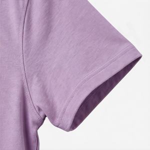 Conjunto de 2 Piezas para Mujer, Color Personalizado, Verano, Cuello Redondo, Corte Regular, Camiseta y Pantalones hasta la Rodilla, Estilo Casual, Tejido Sólido Lavado - Product Image 6