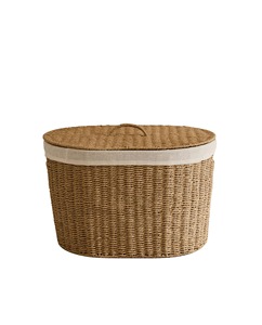 Oval seagrass <b>basket</b> <b>with</b> <b>lid</b> Handmade Storage <b>Basket</b> Wholesale eco-friendly Made Viet Nam - Product Image 2