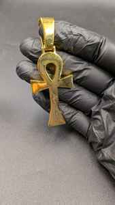 GRA Certified VVS Moissanite Diamond Iced Out <b>Cross</b> Pendant Necklace In Yellow Gold Plated 925 Silver Hip Hop Pendant For <b>Men</b> - Product Image 5