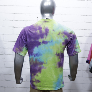 เสื้อยืดคอกลมพิมพ์ลายสตรีทแวร์ลำลองแขนสั้นผ้าฝ้าย 100% แห้งเร็ว ระบายอากาศได้ดี สำหรับผู้ชาย ลายมัดย้อม - Product Image 6