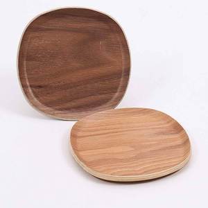 Assiette en bois d'acacia, plateau japonais, plateau à thé irrégulier en bois, assiette à collation, assiette à gâteau, assiette à petit-déjeuner, assiette à café, assiette à dessert - Product Image 5