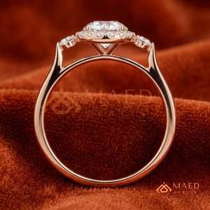 Bague solitaire en moissanite à taille ronde, bague de fiançailles en or rose, bijoux élégants pour femmes, cadeau d'anniversaire - Product Image 2