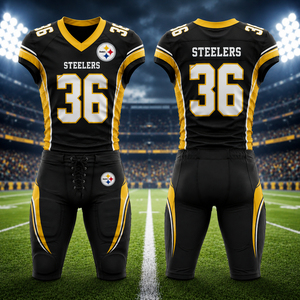 Ensemble de maillot de football américain des Eagles, 17 pièces, sublimé, col en V, manches courtes, ajusté, anti-humidité, pantalon uniforme blanc et vert - Product Image 3